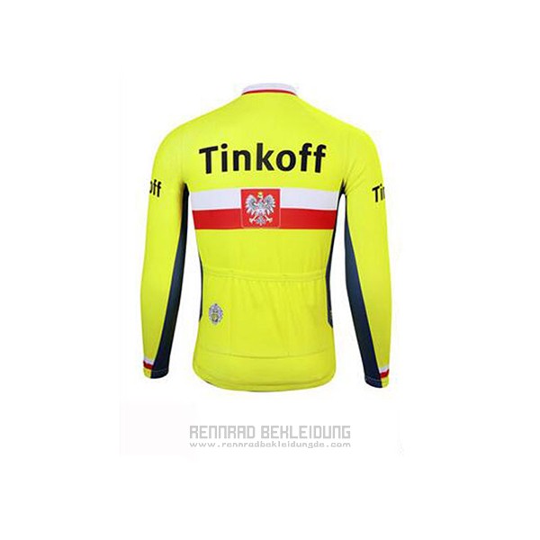 2017 Fahrradbekleidung Tinkoff Gelb Trikot Langarm und Tragerhose